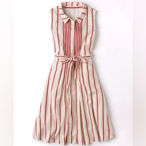 NWOT Boden Monte Carlo Dress Ivory Dark Red US 6R Small